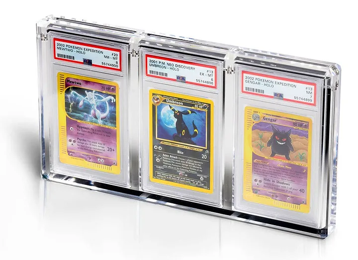 Acrylic Box Protection PSA Display Case 3 slots