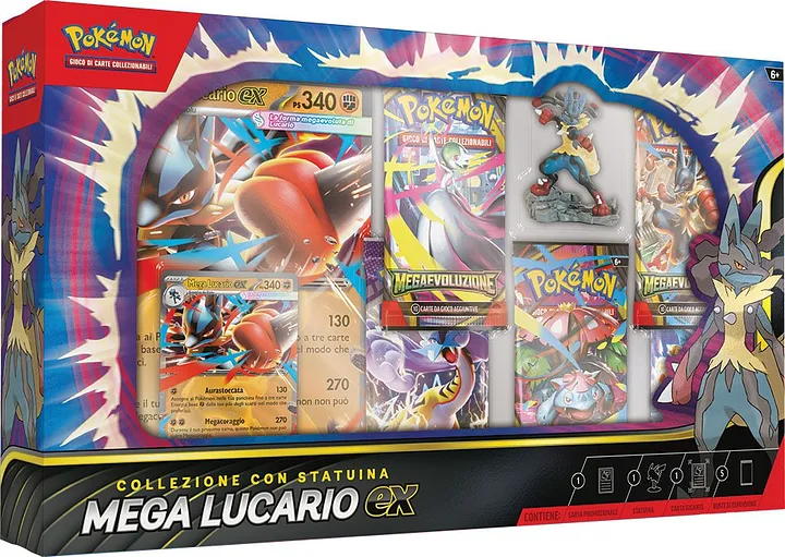 Pokemon ITA Collection avec Statuette Mega Lucario Ex