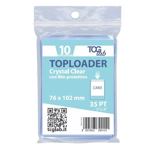 TCGLAB - BOX 10 TOPLOADER PREMIUM - CRYSTAL CLEAR - (TL029)