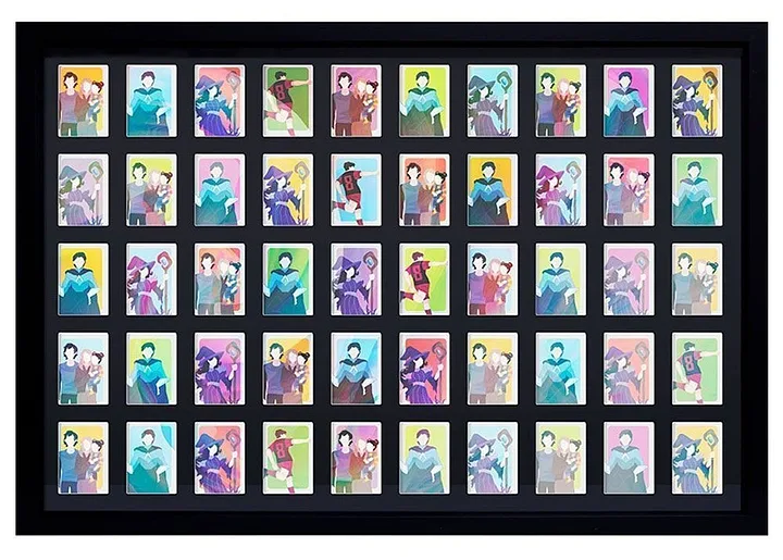 Cornice Esposizione Trading Card Nera 50 Posti