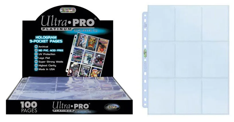 ULTRA PRO Feuille Transparente 9 Poches Platinum 1pz