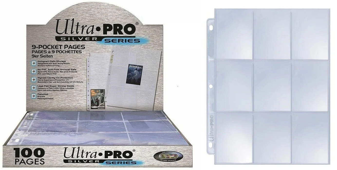 ULTRA PRO Feuille Transparente 9 Poches Silver 1pz