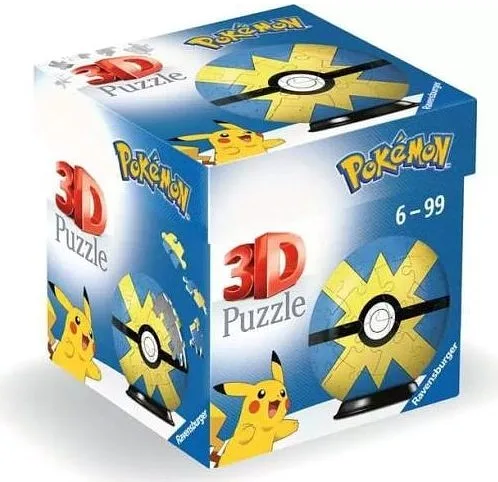 RAVENSBURGER Pokémon Quick Ball gialla-blu3D Puzzleball 54 pezzi