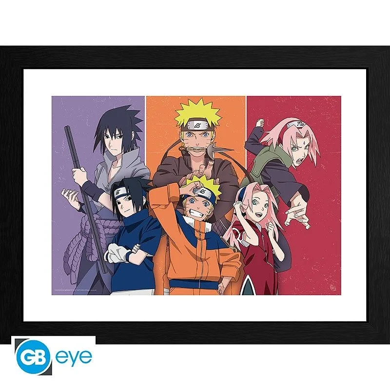 ABYSTYLE NARUTO SHIPPUDEN - Poster encadré : "Adultes et enfants" (30x40)