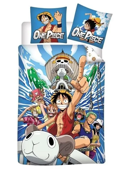 AyMax - ONE PIECE - Copripiumino (140x200cm) + Federe (65x65cm) : "Luffy's crew"