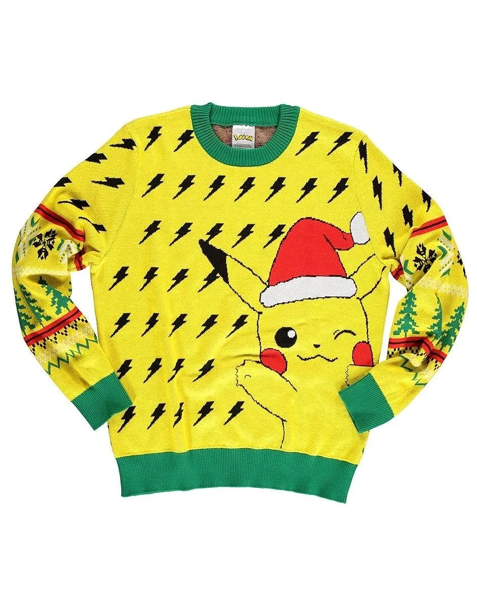 DIFUZED POKEMON - MAGLIONE UNISEX CHRISTMAS PIKACHU JUMPER (L)