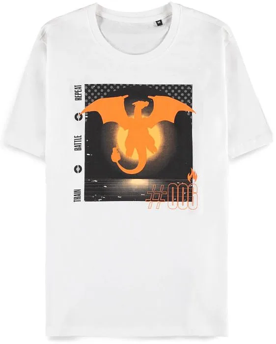 T-Shirt Pokemon Charizard Train Battle Repeat Uomo XL