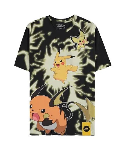 T-Shirt Pokemon Pikachu Evolution Lightning L