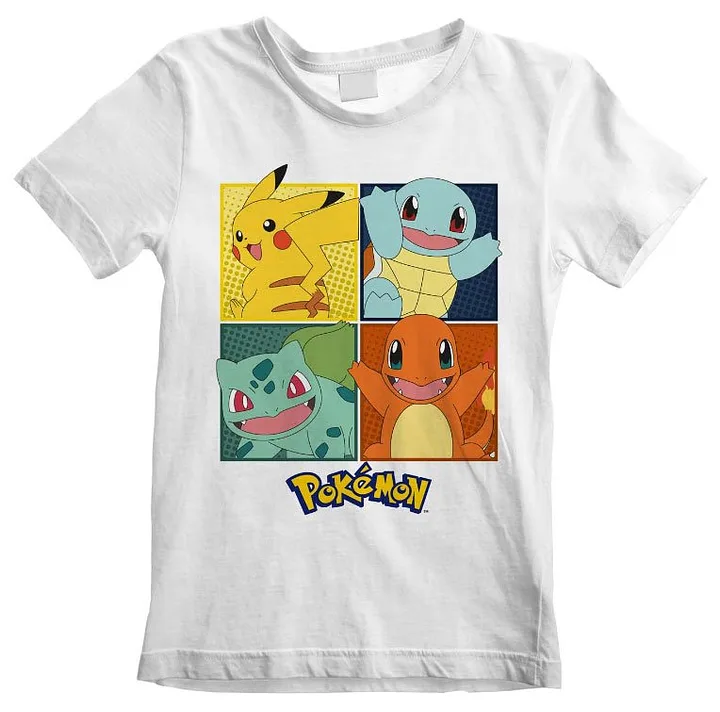 T-Shirt Kids Pokemon Squares 12-13 Anni