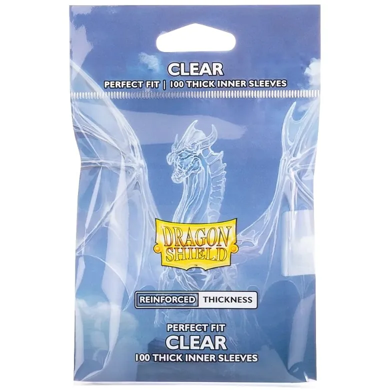DRAGON SHIELD Standard Perfect Fit Inner Sleeves - Thick Inner - Clear (100 Sleeves)