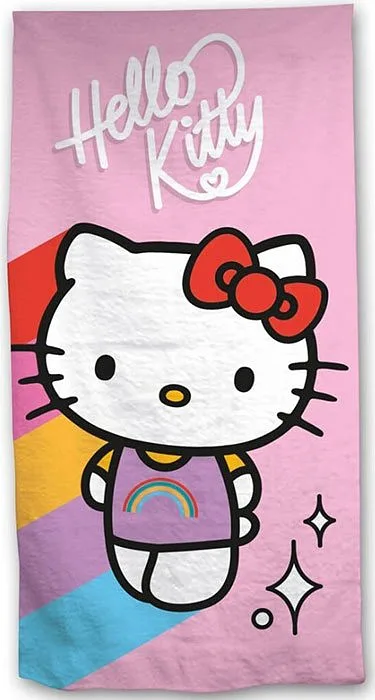Serviette de Plage en Polyester Hello Kitty Rainbow 70x140cm