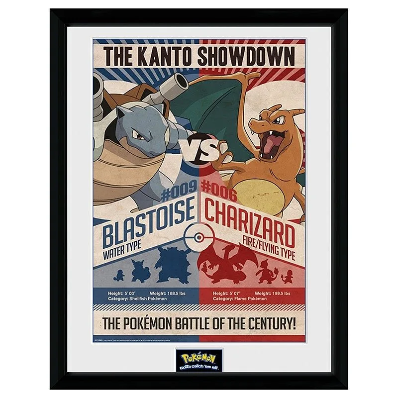 ABYSTYLE POKEMON - Affiche encadrée : "Red V Blue" (30x40)