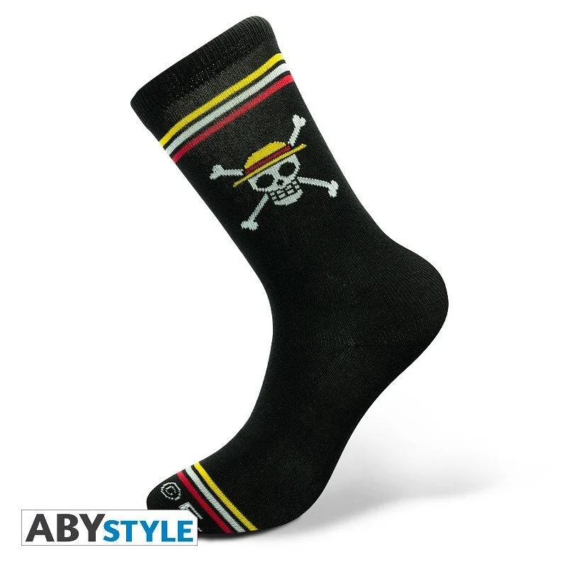 ABYSTYLE ONE PIECE - Chaussettes Noires : "Skull"
