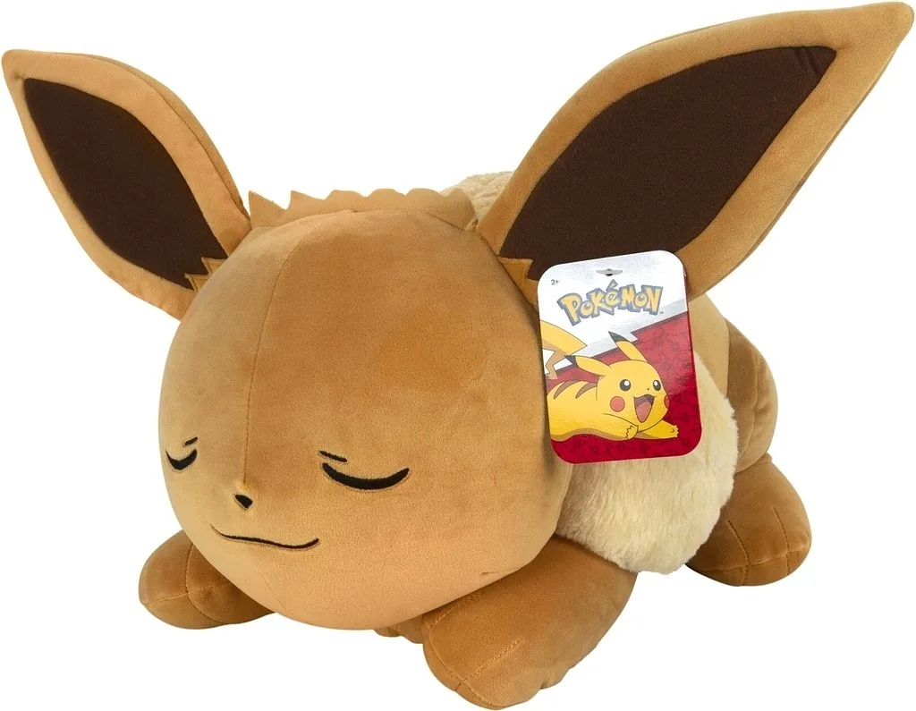 JAZWARES Peluche : Pokemon - Endormi Eevee 45cm