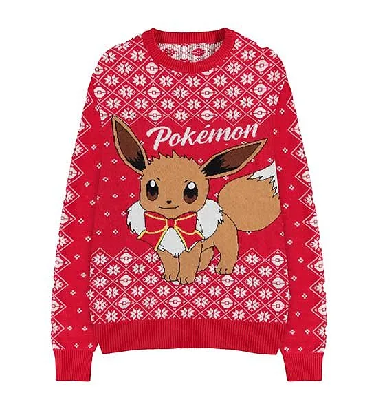 Chandail de Noël Pokemon Eevee Rouge XXL